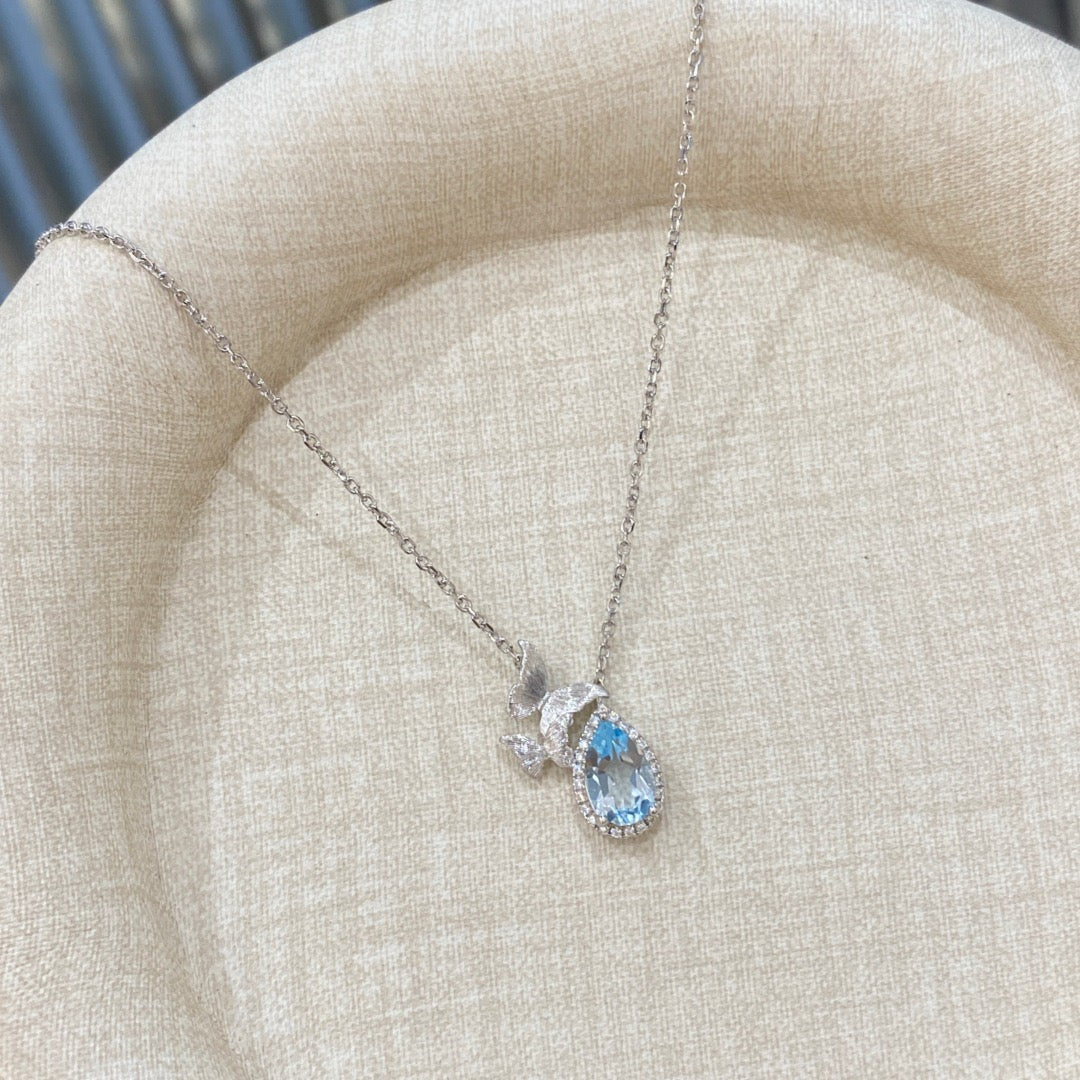 Aveline Blue Topaz Necklace